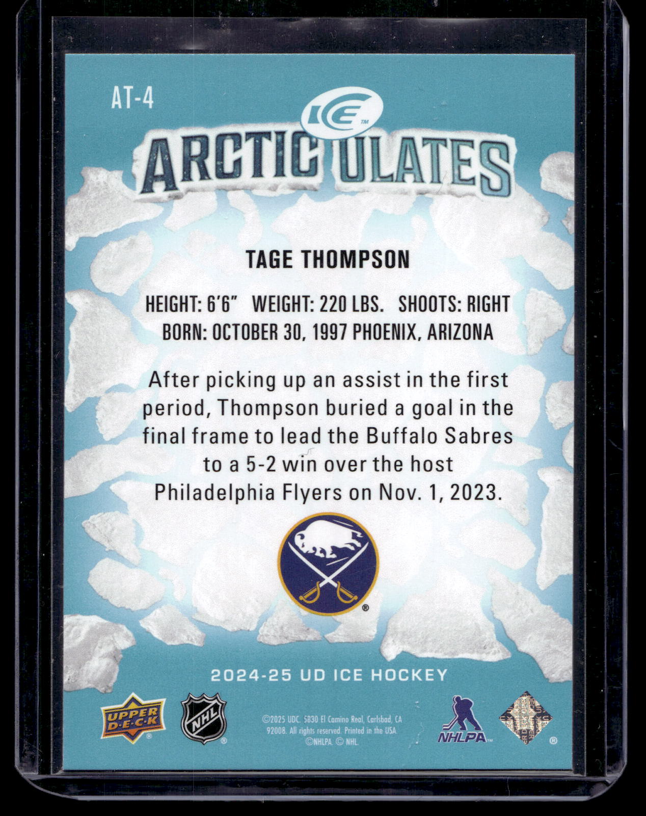 2024-25 Upper Deck Ice - Arctic Ulates - Tage Thompson #AT-4
