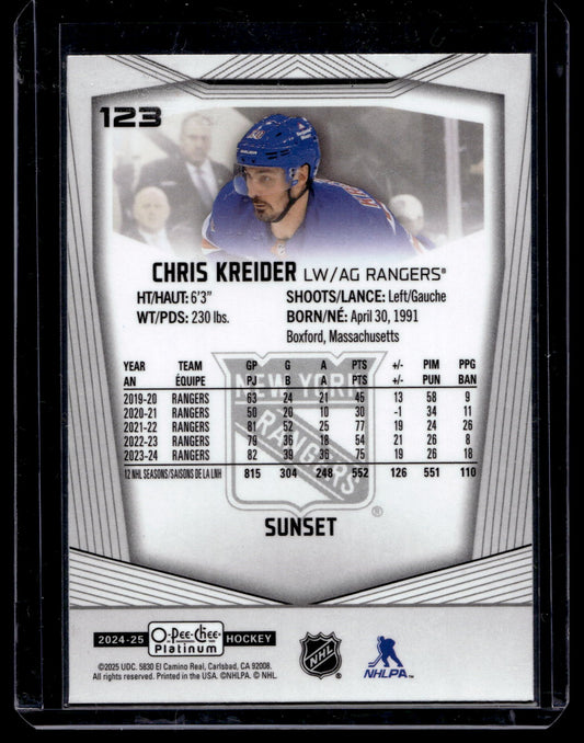 2024-25 Upper Deck OPC Platinum - Sunset - Chris Kreider #123