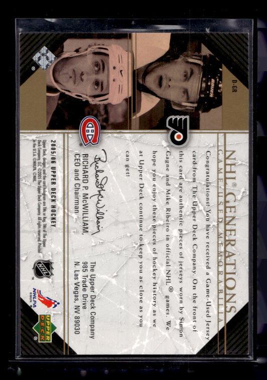 2005-06 Upper Deck - NHL Generations Duals Game-Used Memorabilia - Simon Gagne / Mike Ribeiro #D-GR