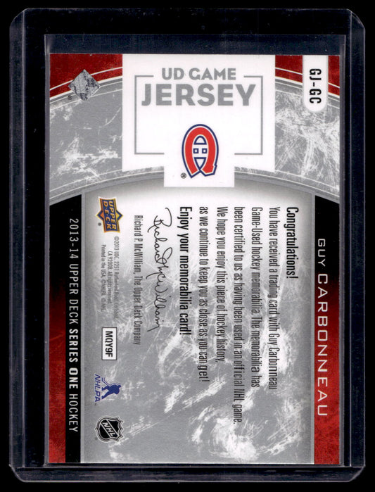 2013-14 Upper Deck - UD Game Jersey Series 1 - Guy Carbonneau #GJ-GC