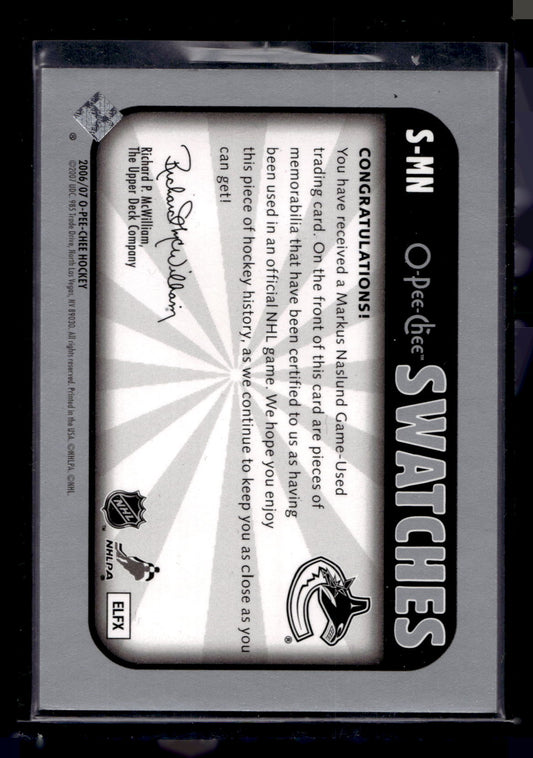 2006-07 O-Pee-Chee - Swatches - Markus Naslund #S-MN