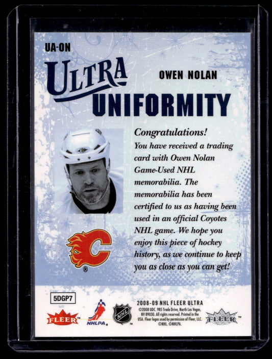 2008-09 Fleer Ultra - Uniformity - Owen Nolan #UA-ON