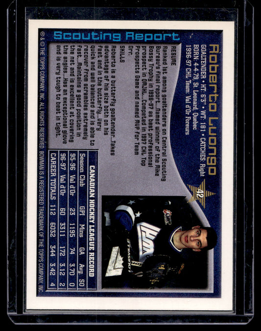 1997-98 Bowman CHL - Roberto Luongo #42 RY