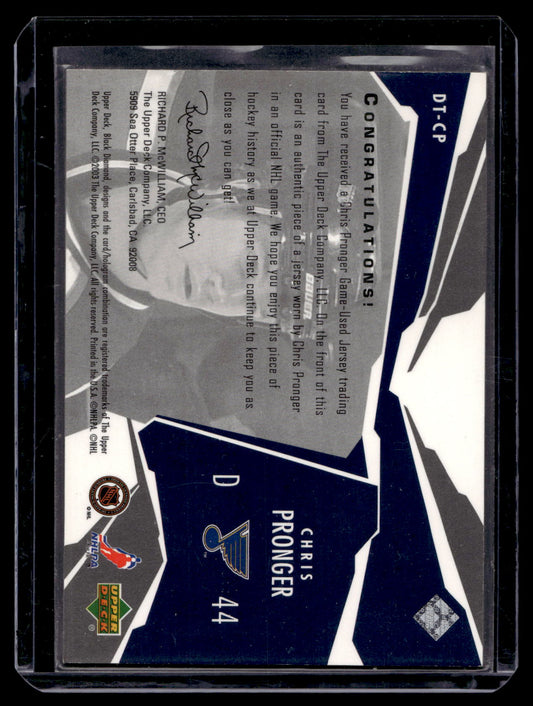 2003-04 Upper Deck Black Diamond - Threads - Chris Pronger #DT-CP