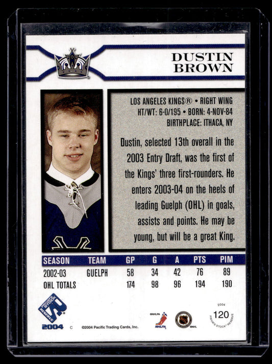 2003-04 Pacific Private Stock Reserve - Retail - Dustin Brown #120 /1299 RC