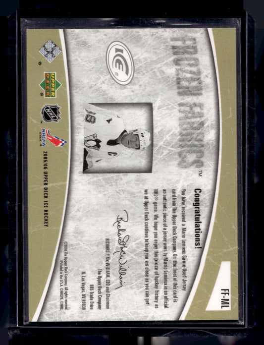 2005-06 Upper Deck Ice - Frozen Fabrics - Mario Lemieux #FF-ML