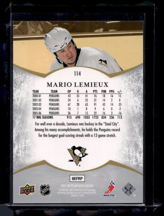2007-08 Upper Deck SP Authentic - SP Notables - Mario Lemieux #114 /1999