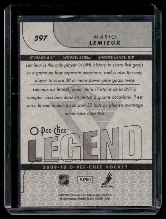 2009-10 O-Pee-Chee -Legend - Mario Lemieux #597