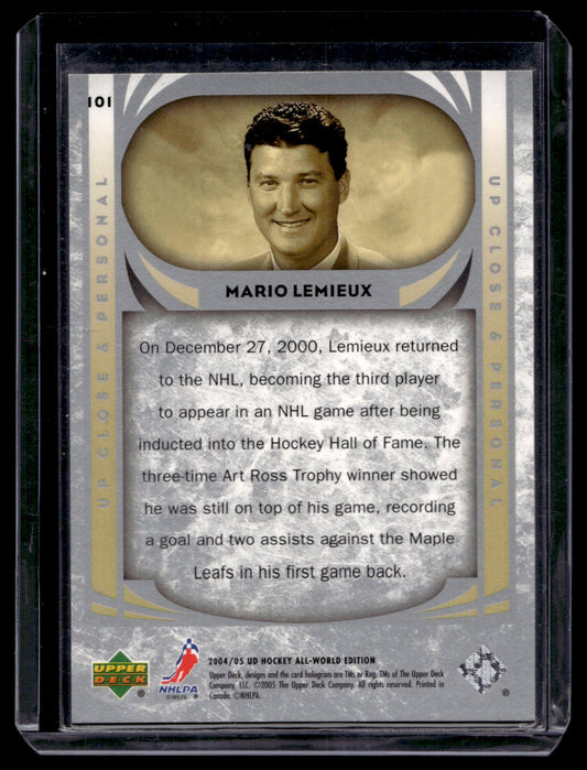 2004-05 Upper Deck All-World Edition - Up Close & Personal - Mario Lemieux #101
