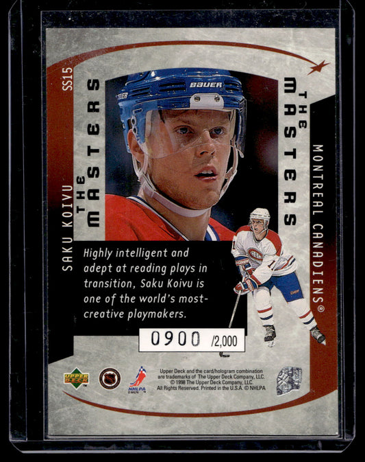 1997-98 Upper Deck - 6th Sense - Masters - Saku Koivu #SS15 /2000