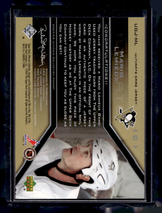2004-05 Upper Deck Ultimate Collection - Ultimate Game Jersey - Mario Lemieux #UGJ-ML /250