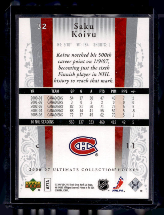 2006-07 Upper Deck Ultimate Collection - Saku Koivu #32 /699