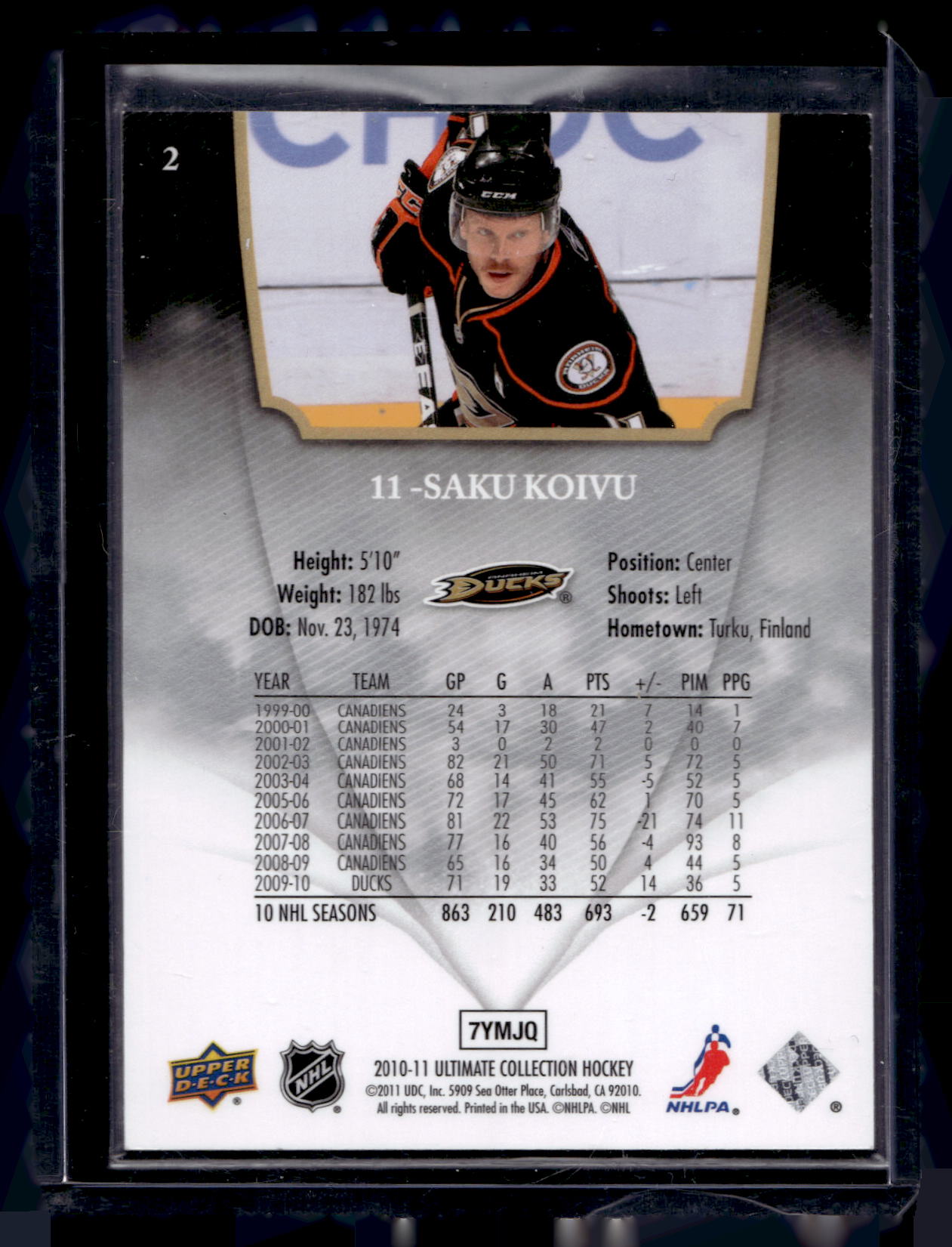 2010-11 Upper Deck Ultimate Collection - Saku Koivu #2 /399
