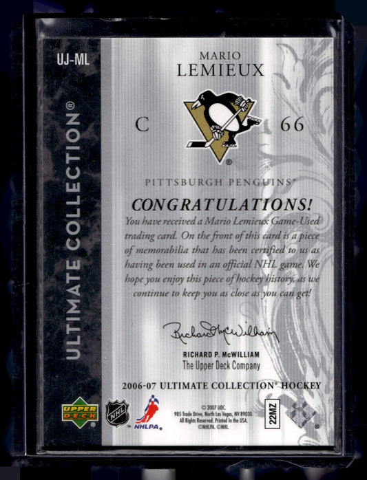 2006-07 Upper Deck Ultimate Collection - Ultimate Jerseys - Mario Lemieux #UJ-ML /200