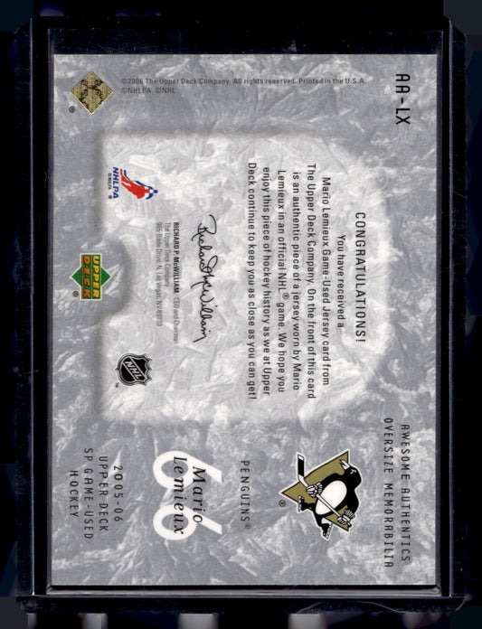 2005-06 Upper Deck SP Game Used Edition - Awesome Authentics - Mario Lemieux #AA-LX /100