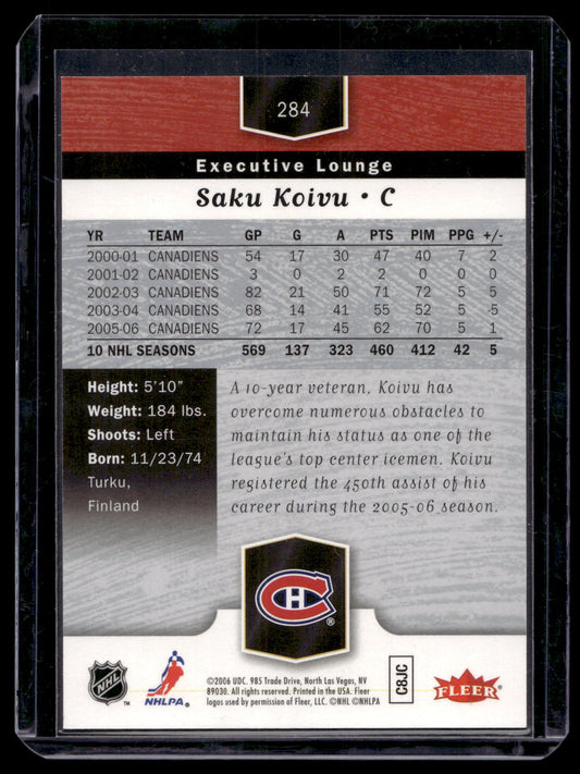 2006-07 Flair Showcase - Executive Lounge - Saku Koivu #284