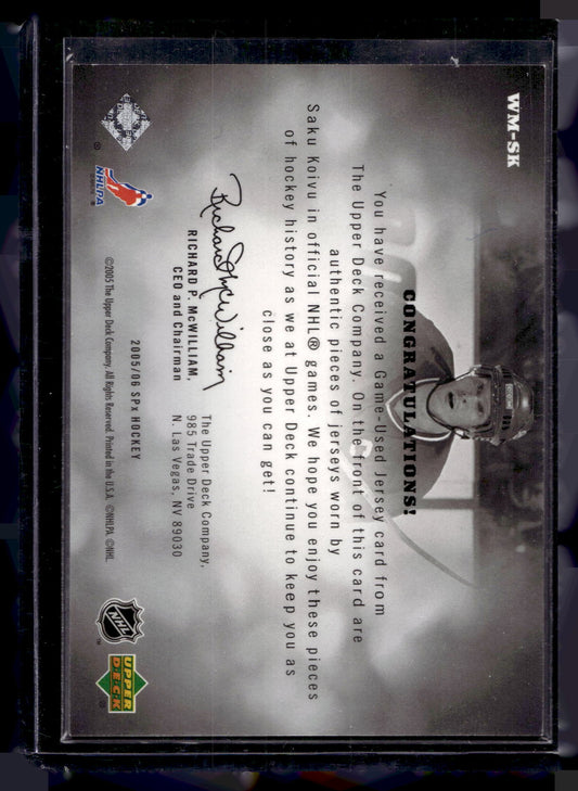 2005-06 Upper Deck SPx - Winning Materials - Saku Koivu #WM-SK /350