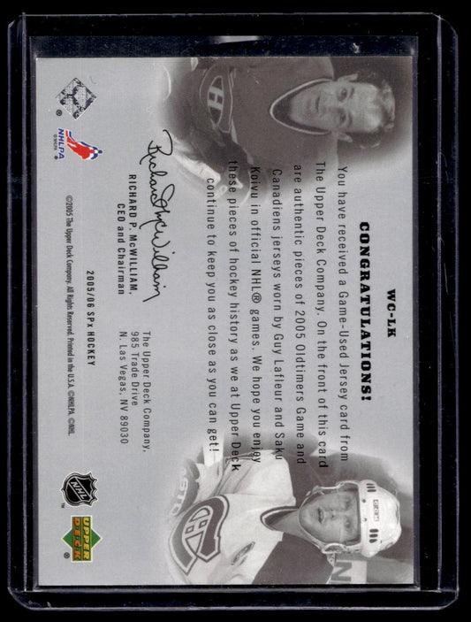 2005-06 Upper Deck SPx - Winning Combos - Guy Lafleur / Saku Koivu #WC-LK /350