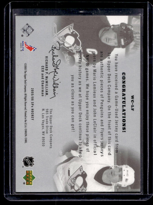 2005-06 Upper Deck SPx - Winning Combos - Mario Lemieux / John LeClair #WC-LF /350
