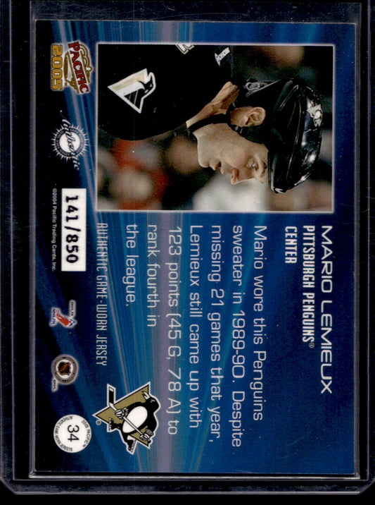 2004-05 Pacific - Authentic Game-Worn Jerseys - Mario Lemieux #34 /850
