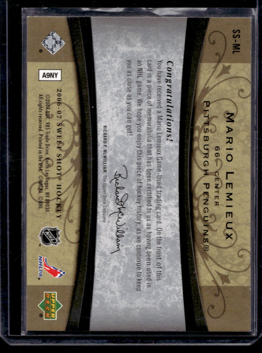 2006-07 Upper Deck Sweet Shot - Sweet Stitches - Mario Lemieux #SS-ML /200