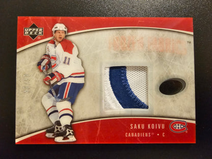 2005-06 Upper Deck Ice - Frozen Fabrics - Patch - Saku Koivu # FFP-SK /50