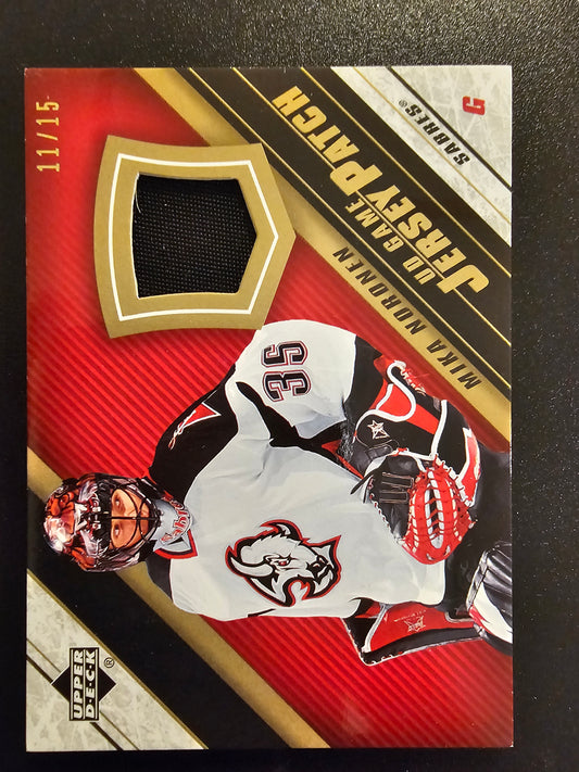 2005-06 Upper Deck - UD Game Jersey Series 2 - Patch - Mika Noronen #P2-NO /15