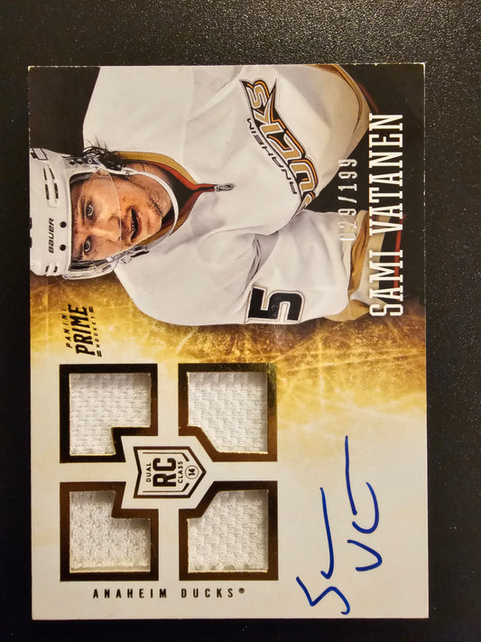 2013-14 Panini Prime - Rookie Patch Autograph - Sami Vatanen #150 /199 RC