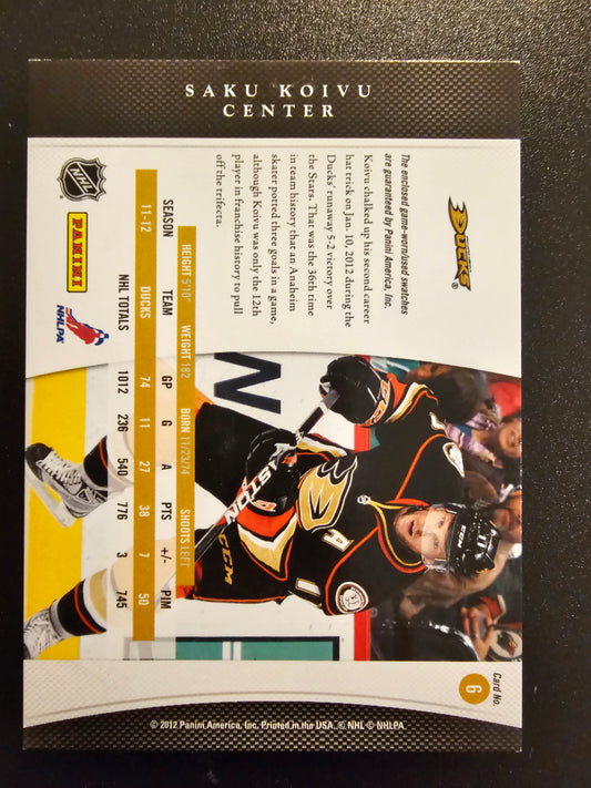 2011-12 Panini Rookie Anthology - Luxury Suite - Saku Koivu #6
