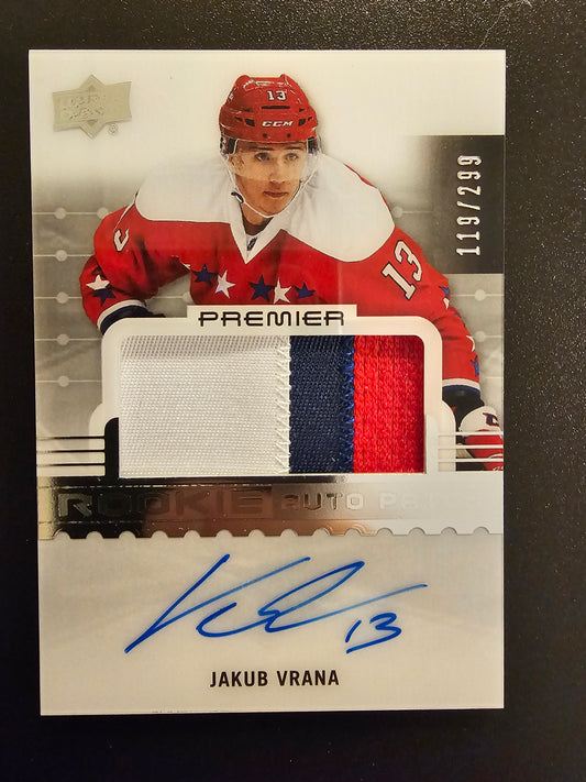 2016-17 Upper Deck Premier - Rookie Auto Patch - Jakub Vrana #71 /299 RC
