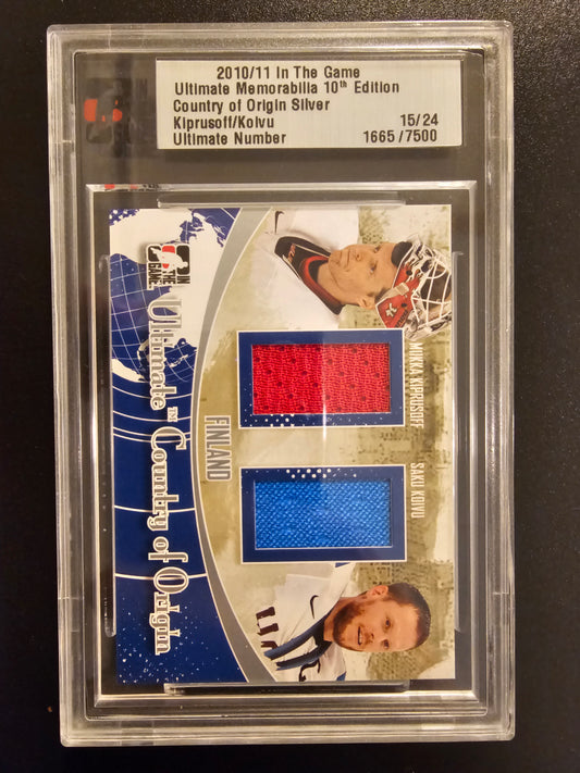 2010-11 ITG Ultimate Memorabilia Country of Origin Silver Miikka Kiprusoff / Saku Koivu #11 /24