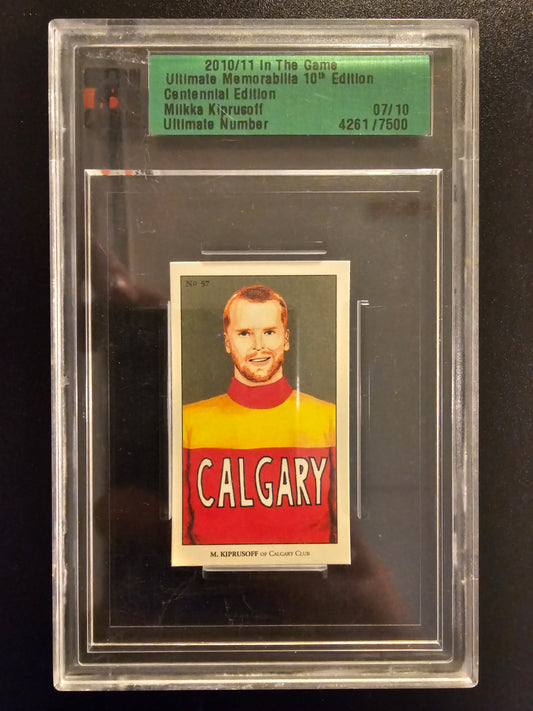 2010-11 In The Game Ultimate Memorabilia 10th edition Miikka Kiprusoff Ultimate Number /10