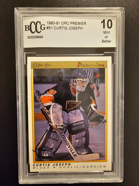 1990-91 O-Pee-Chee Premier - Curtis Joseph #51 BCCG 10 RC