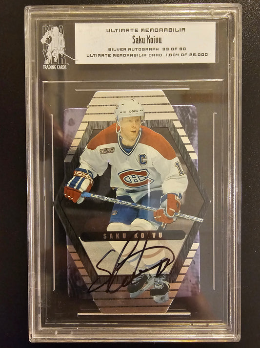 2000-01 In the Game Be A Player Ultimate Memorabilia - Silver Autographs Saku Koivu #4 /90