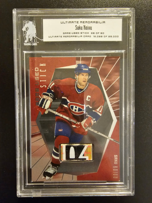 2000-01 In the Game Be A Player Ultimate Memorabilia - Game Used Stick Saku Koivu /90