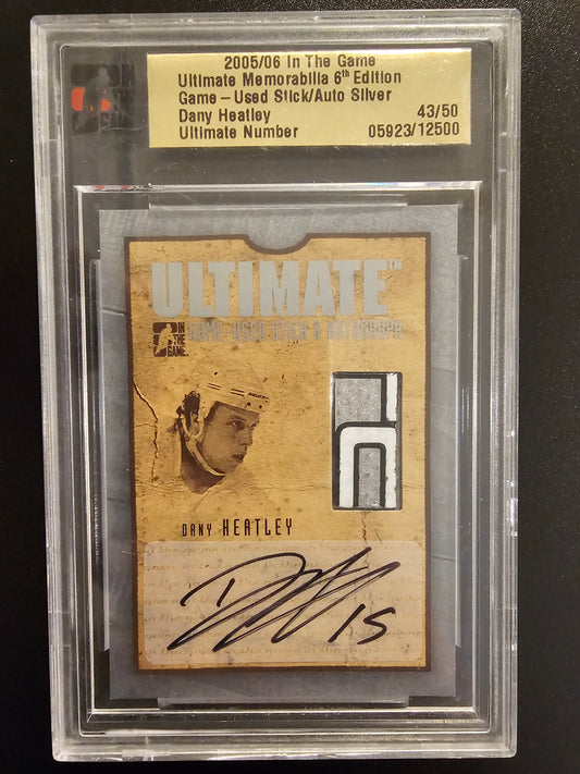 2005-06 In the Game Be A Player Ultimate Memorabilia  6th Edition - Game-Used Stick/Auto silver Dany Heatley /50