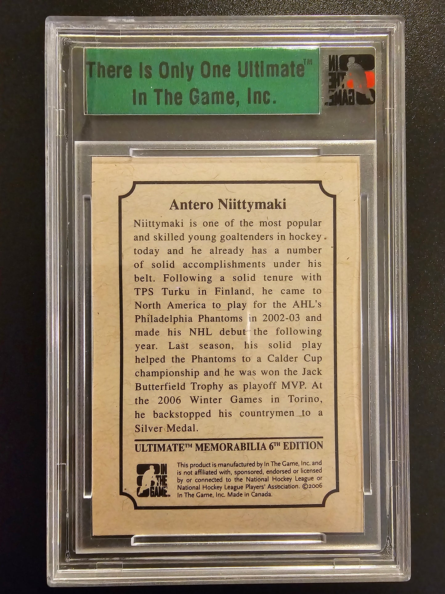 2005-06 In the Game Be A Player Ultimate Memorabilia 6th Edition - Base Card Series Four Antero Niittymaki /30