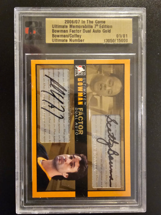 2006-07 In the Game Be A Player Ultimate Memorabilia 7th Edition - Bowman Factor Dual Auto Gold - Scotty Bowman / Paul Coffey 1of1