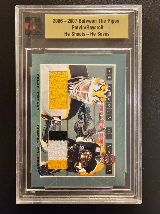 2006-07 In The Game Between The Pipes - He Shoots He Saves Felix Potvin / Andrew Raycroft #HSHS-19 /20