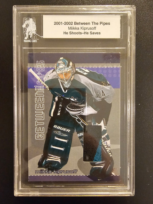 2001-02 In The Game Between The Pipes - He Shoots He Saves Miikka Kiprusoff #32 /20