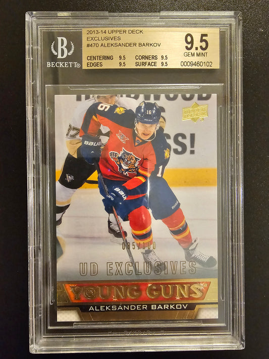 2013-14 Upper Deck Young Guns Aleksander Barkov - UD Exclusives #470 /100 BGS 9.5 True Gem RC
