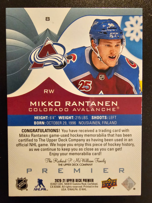 2020-21 Upper Deck Premier Neckline Mikko Rantanen #8 /3