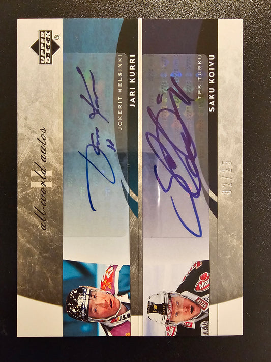 2004-05 Upper Deck All-World Dual Autographs #ADKK Jari Kurri / Saku Koivu /25