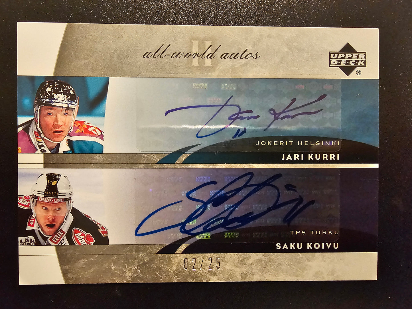 2004-05 Upper Deck All-World Dual Autographs #ADKK Jari Kurri / Saku Koivu /25