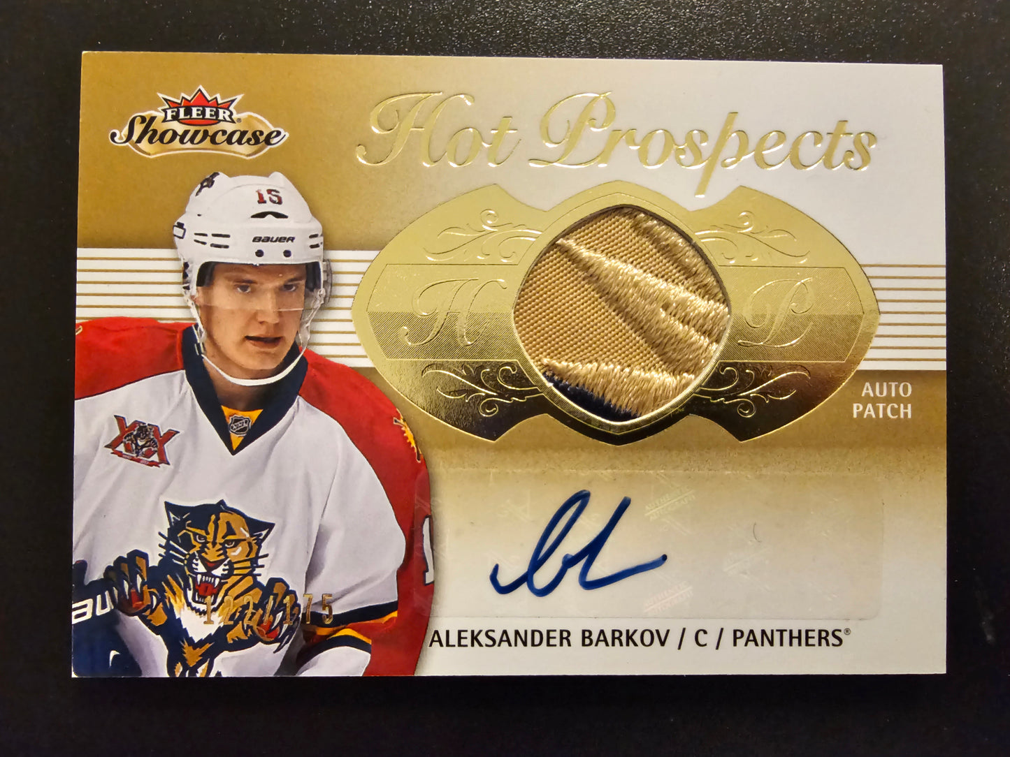 2013-14 Fleer Showcase Hot Prospects Auto Patch Aleksander Barkov #209 /175 RC