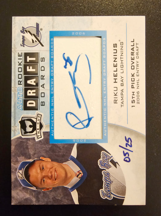 2009-10 Upper Deck The Cup Auto Draft Boards Riku Helenius #DBRH /25