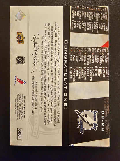 2009-10 Upper Deck The Cup Auto Draft Boards Riku Helenius #DBRH /25