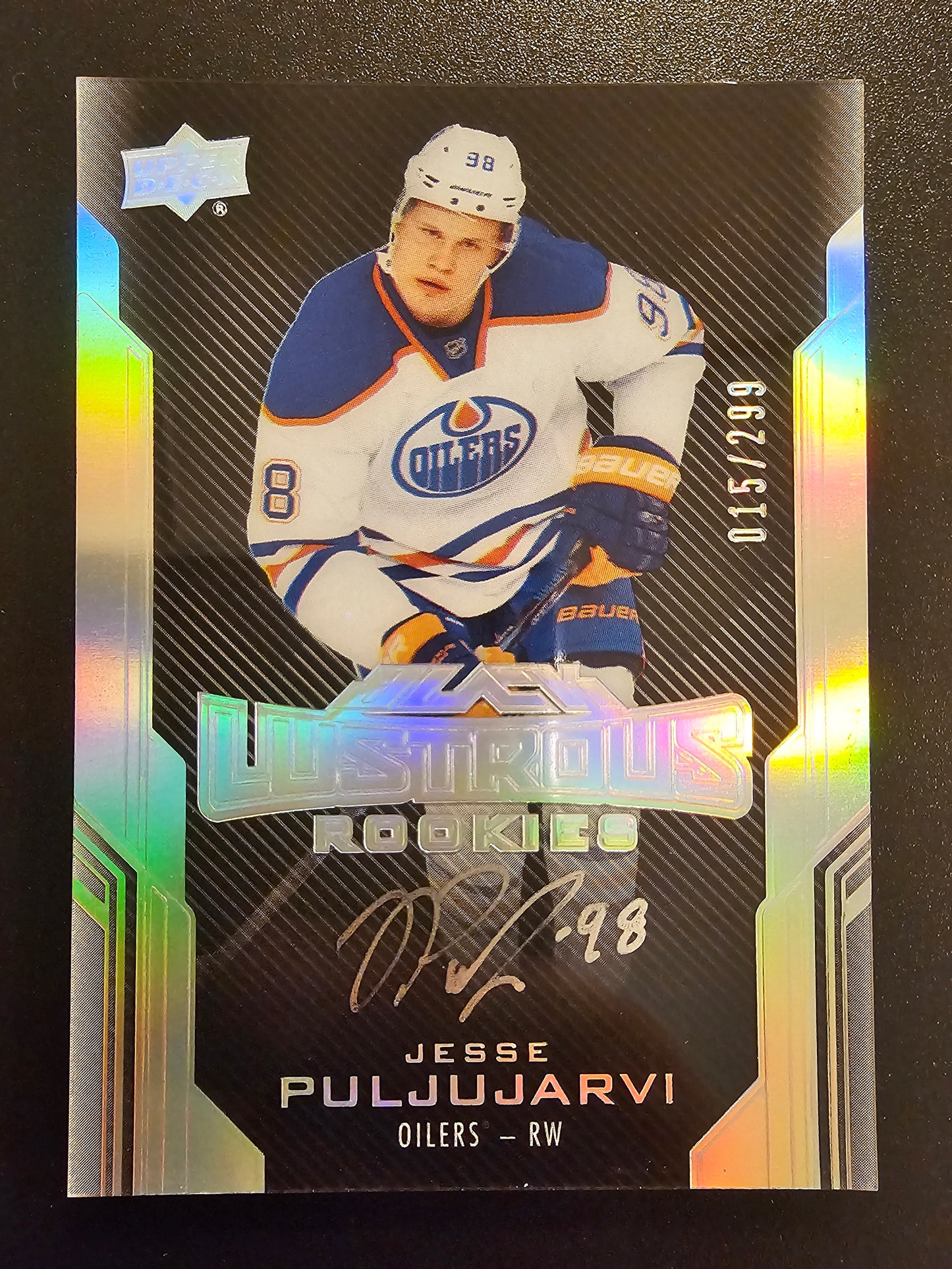 2016-17 UD Black - Lustrous Rookies Signatures - Jesse Puljujarvi RY #66 /299