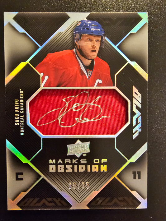 2008-09 Upper Deck UD Black - Marks of Obsidian Saku Koivu #MO-SK /35