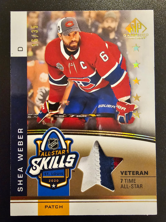 2020-21 Upper Deck SP Game Used '20 NHL All Star Skills Fabrics Patch Shea Weber #ASVSW /35